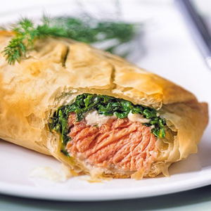 Phyllo Wrapped Salmon & Spinach